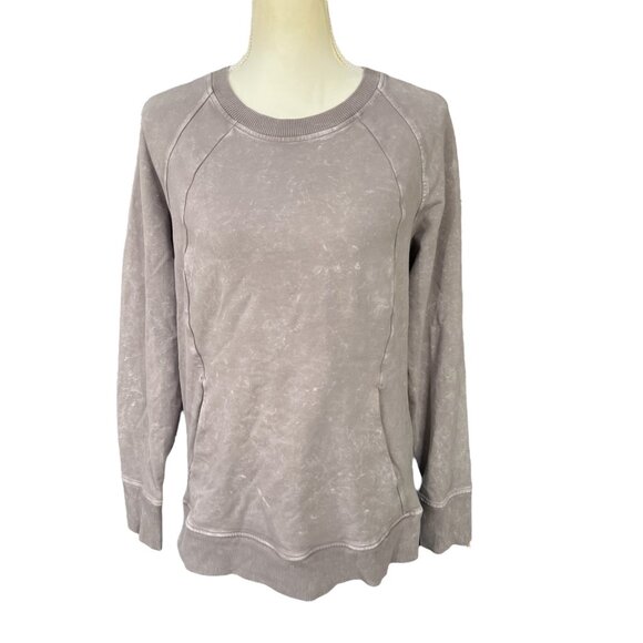 Lululemon Scuba Crew Sweatshirt Washed Lunar Rock Grey Size 10 - Picture 1 of 8